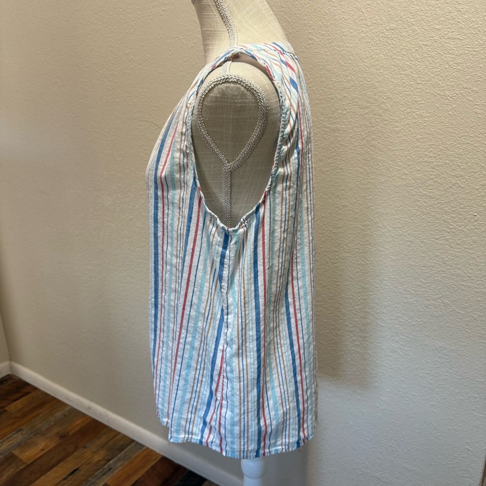 St. John's Bay - Multicolor Striped Sleeveless Top - Size Large - Picture 3 of 13